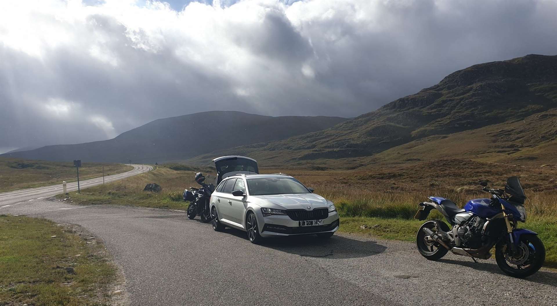 Locations where officers spread their safety message included the layby between Loch Droma and the Braemore Junction on the A835 Dingwall-Ullapool road. Picture Police Scotland.