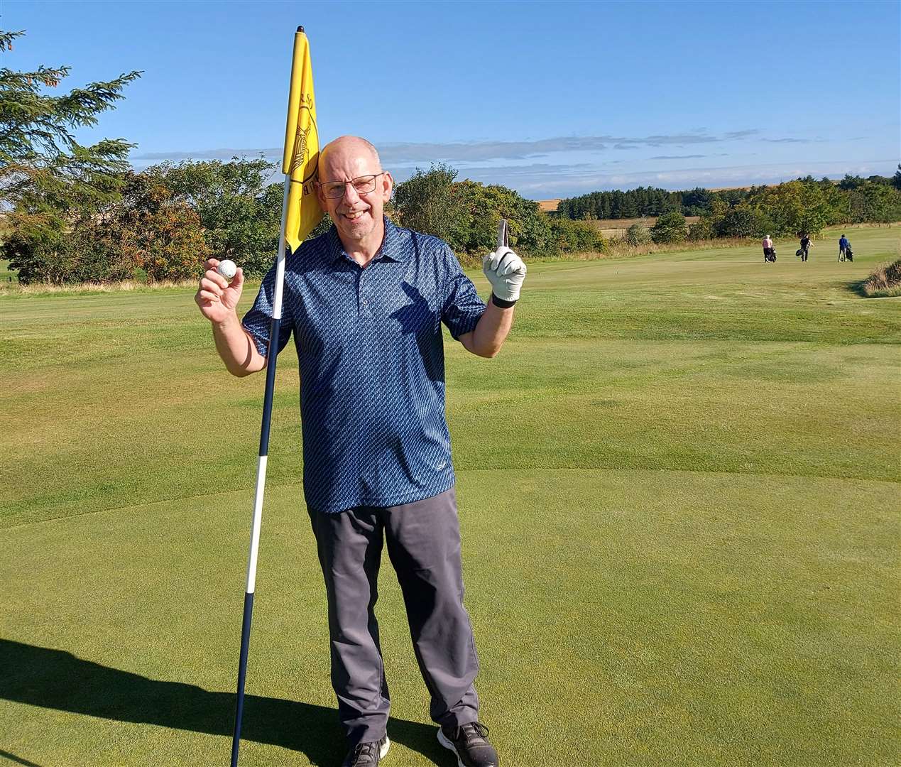 Billy at the fifth where he achieved a hole in one.