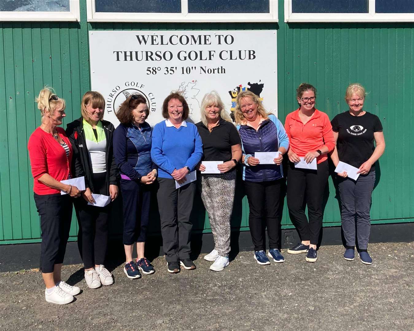 Prize-winners in the recent three-team event for ladies at Thurso Golf Club.