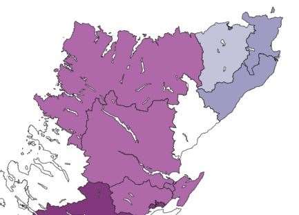 The Covid map for Sutherland and Caithness in the seven days to January 13. Picture: Public Health Scotland.