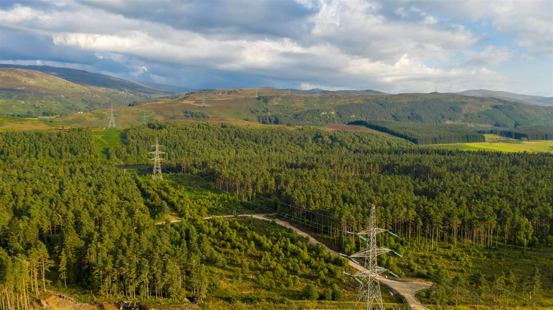 Pylons on the Beauly to Denny power line. Picture: SSEN Transmission