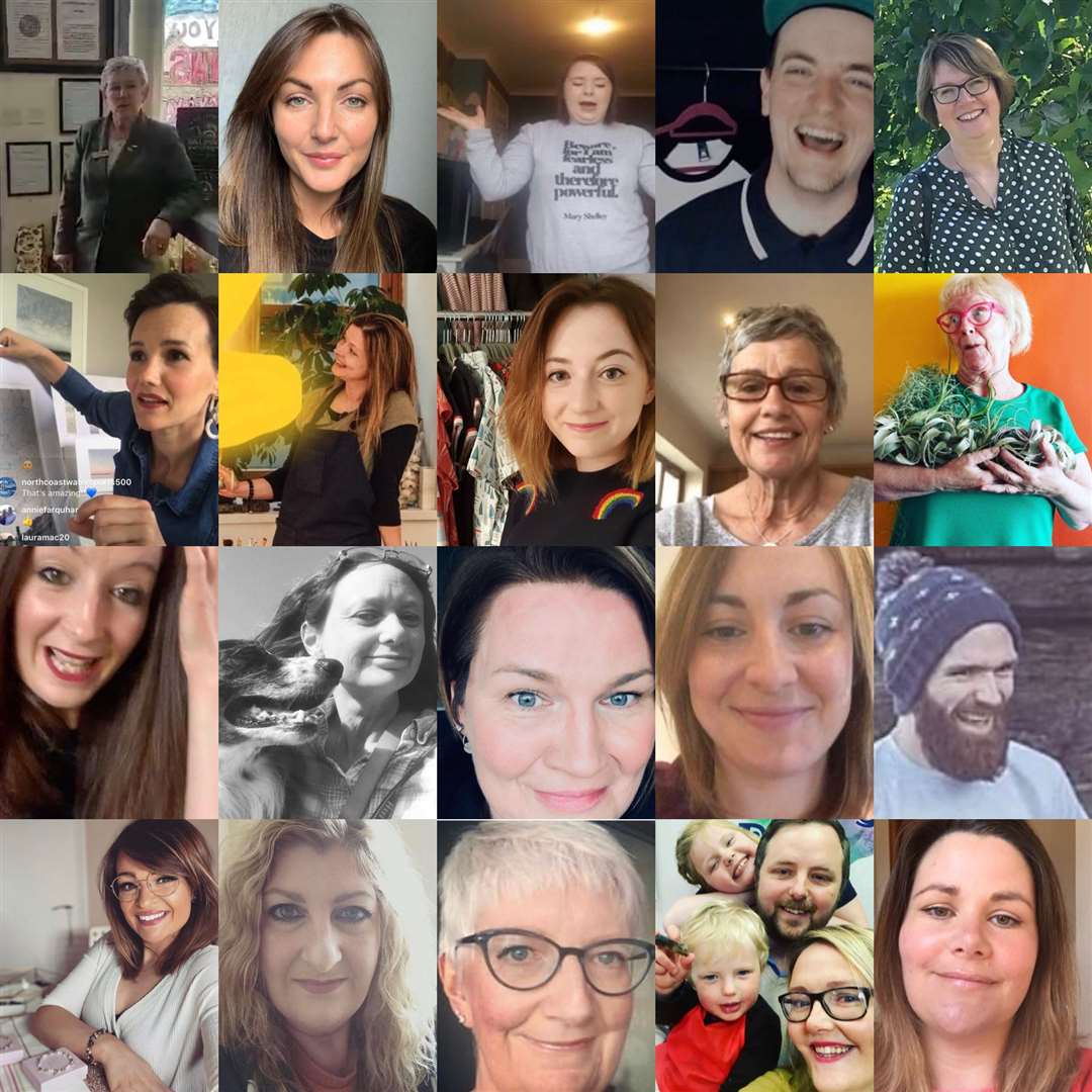 A photo collage created by Lisa Poulsen of some of the participants who took part in the first virtual Caithness market.