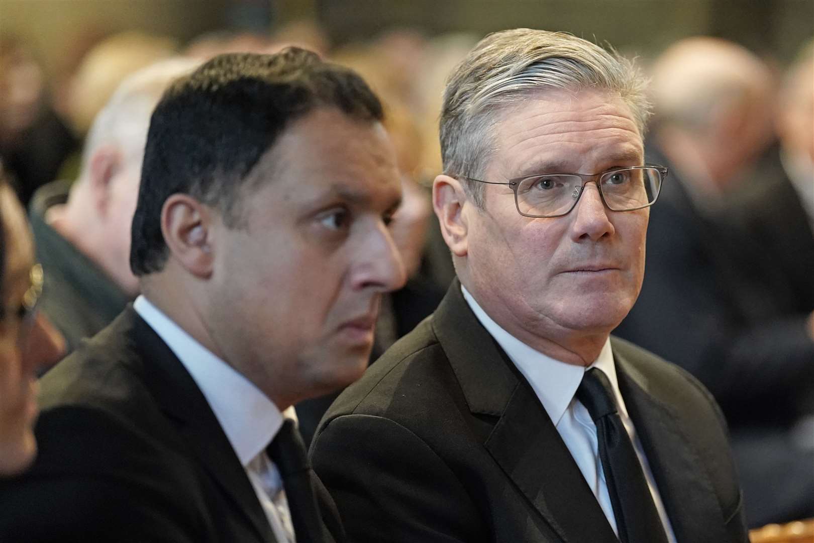 Labour leader Sir Keir Starmer, right, and Scottish leader Anas Sarwar were both at the service (Andrew Milligan/PA)