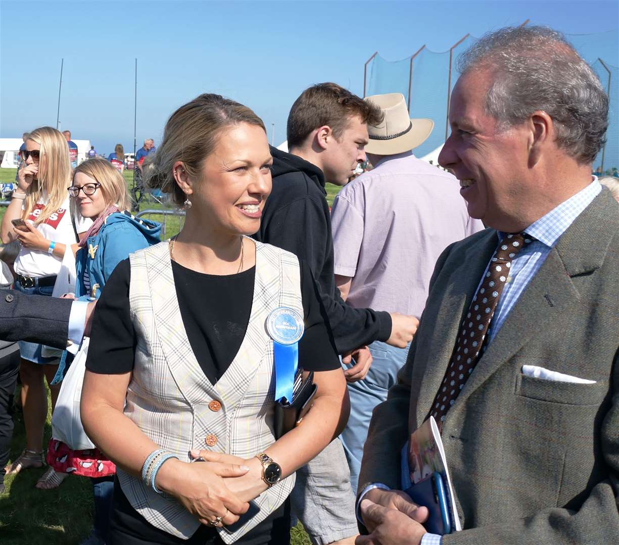 Gail Ross talking to the Earl of Snowdon at last year's Mey Games. Picture: DGS
