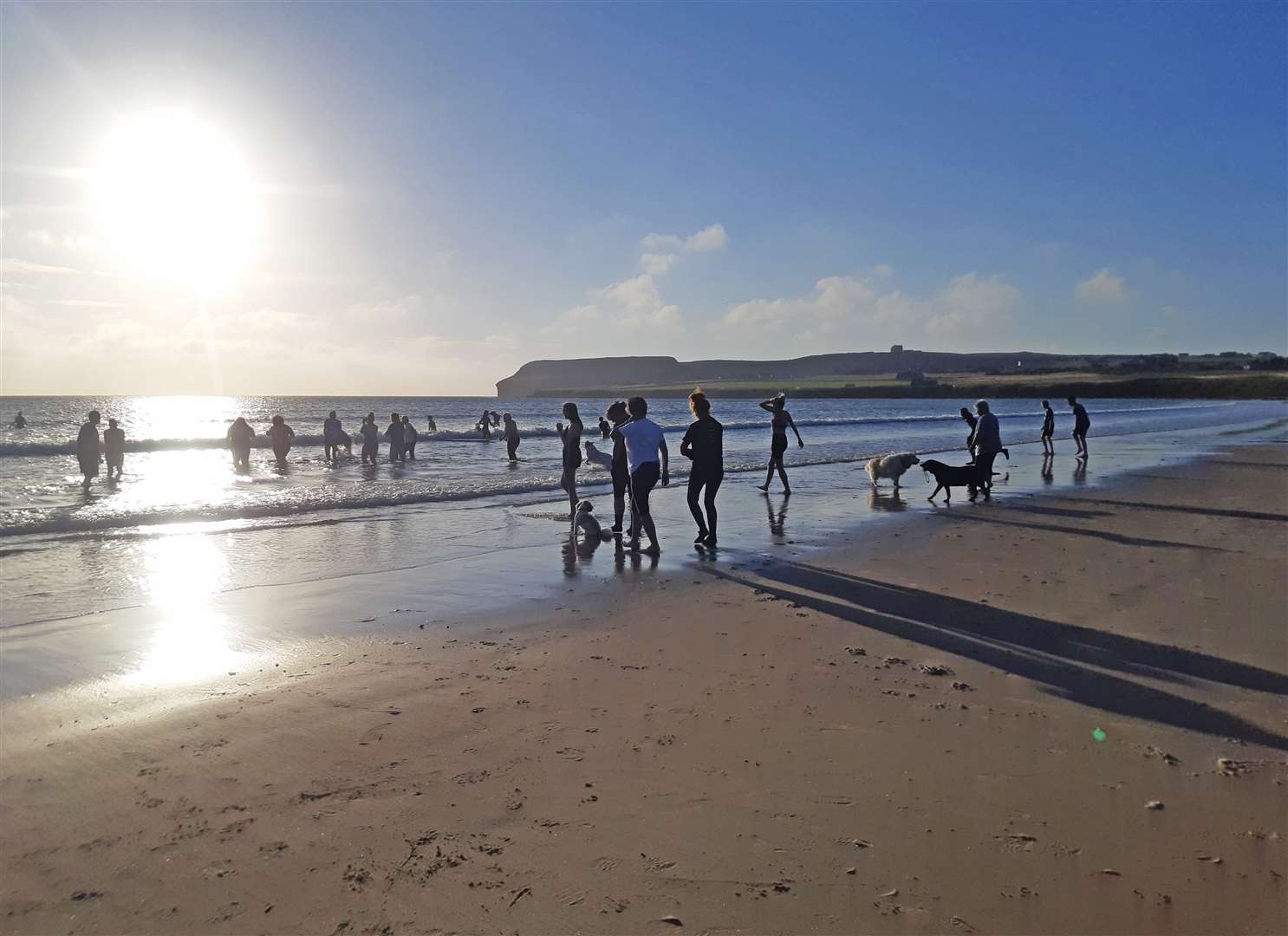 Amy had her 100th dip on Saturday evening at Dunnet beach where 38 people entered the water.