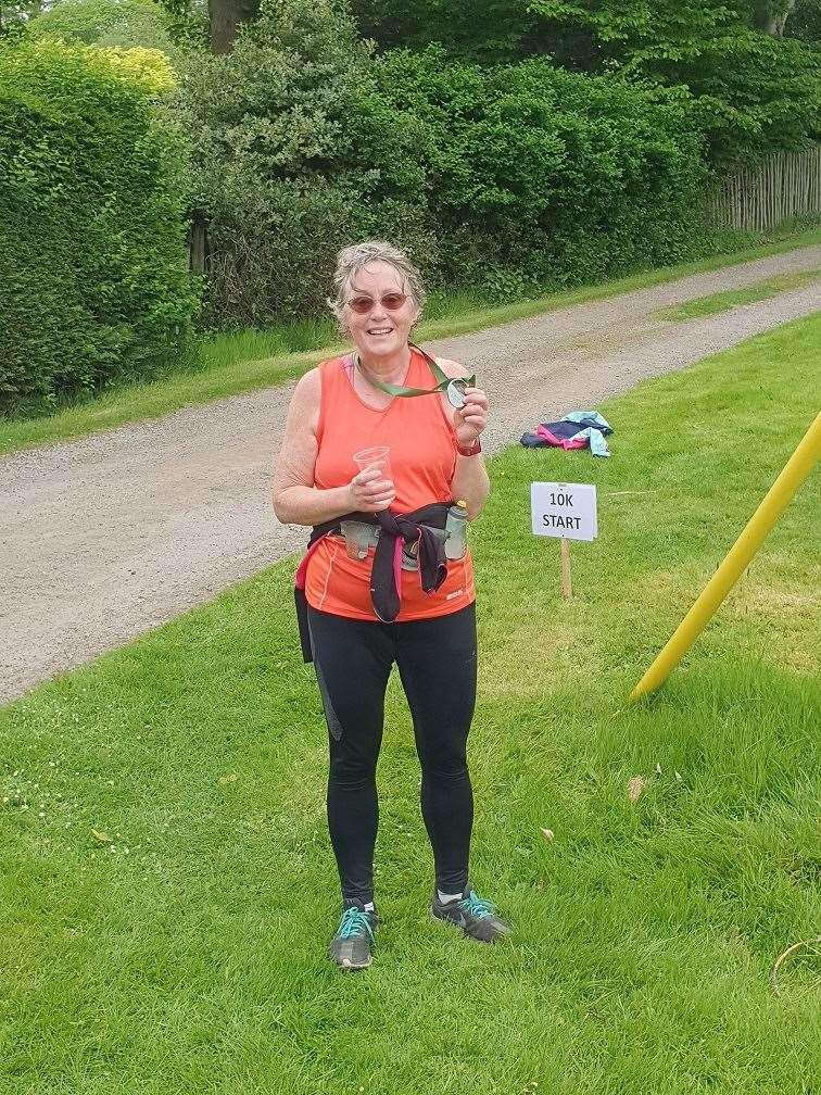 Lois Gray earlier this year at the Berriedale 10k.