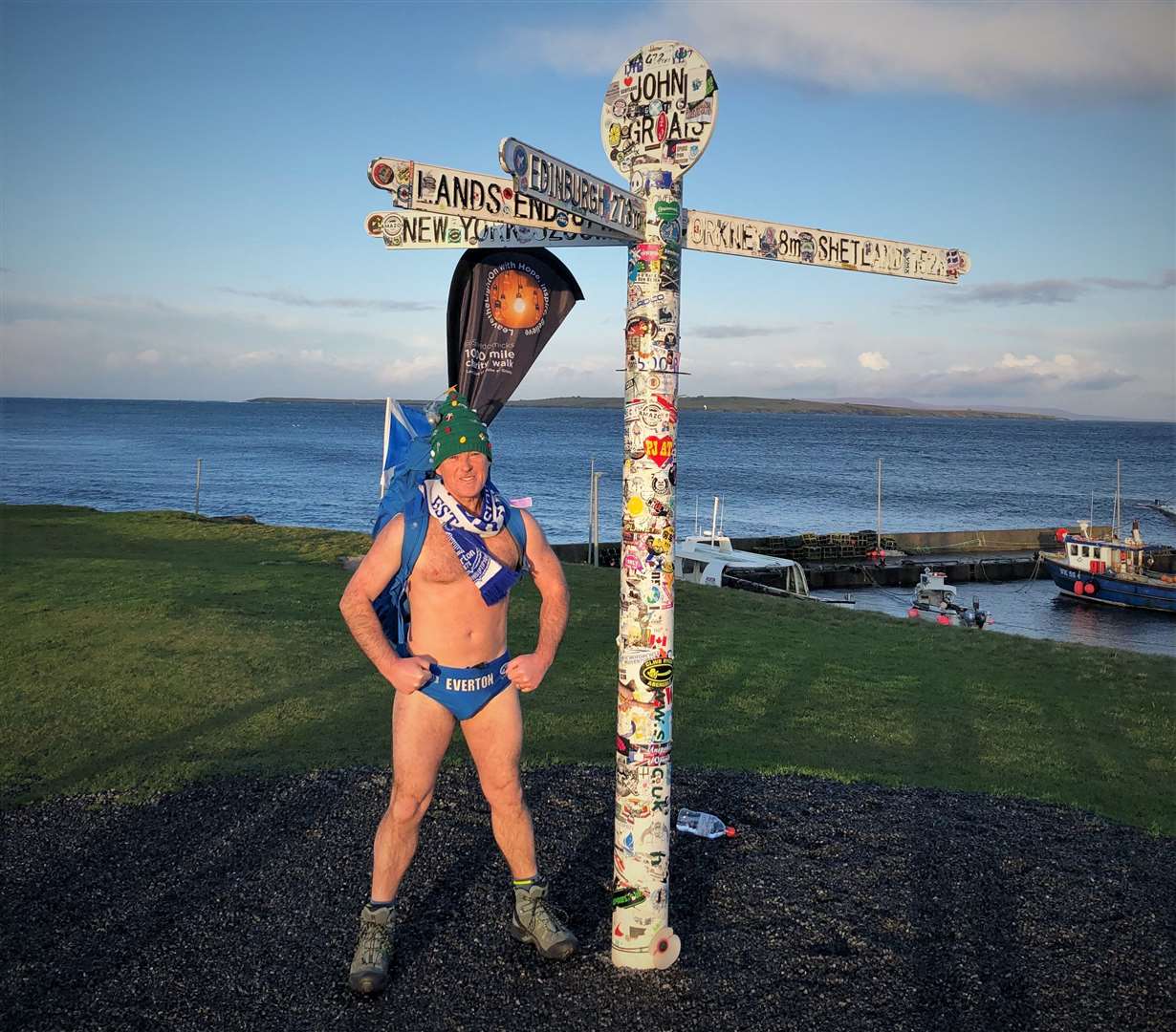 Speedo Mick set off from John O'Groats on his charity walk this week. Picture: Andrew Mowat