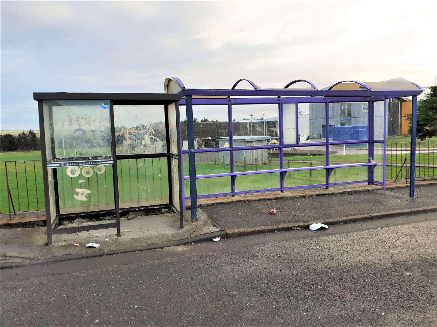 Bus shelter at North Highland College that Mr Glasgow highlighted as in need of refurbishment.