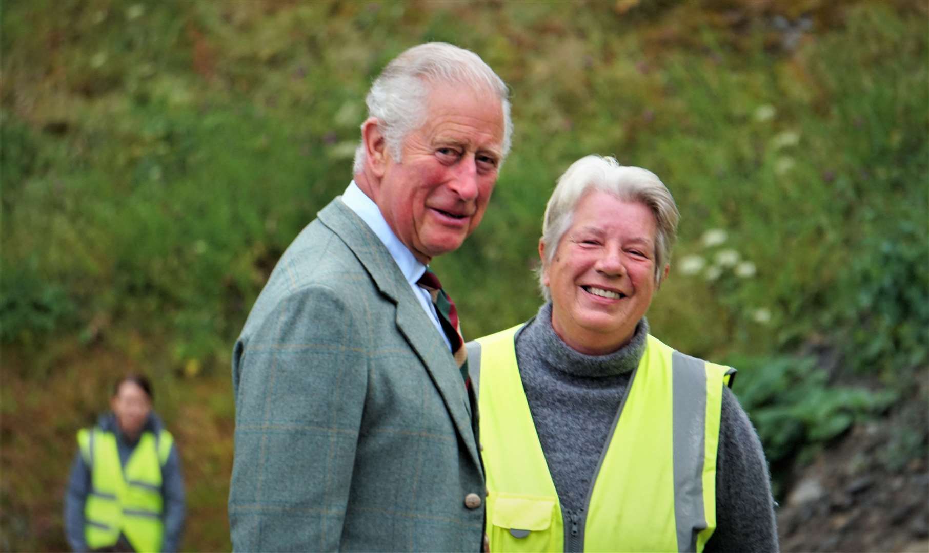 Dorcas Sinclair, founder of Caithness Beach Cleans, meeting the future King at Scrabster in 2021. Picture: DGS