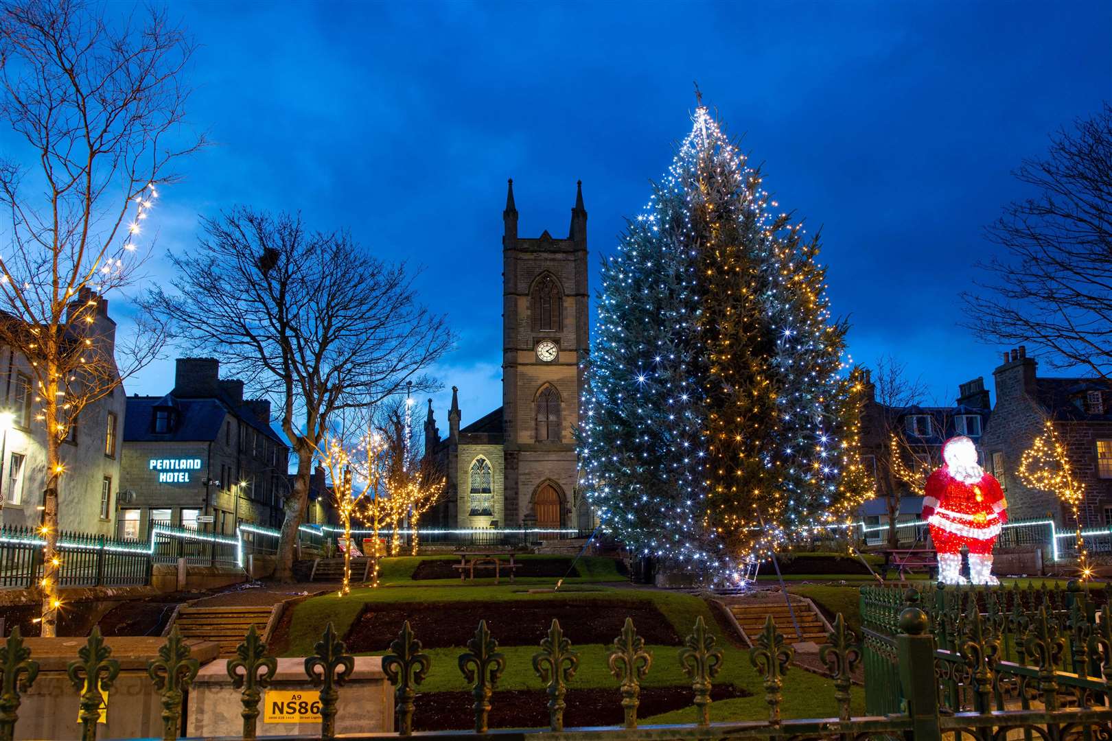 A closer view of the Christmas decorations in Sir John's Square which includes some new lights this year. Picture: Grant Coghill