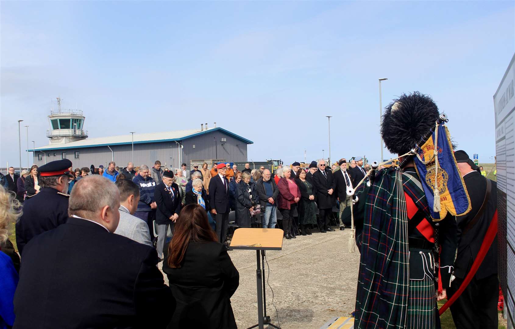 A one-minute silence was observed during the ceremony. Picture: Alan Hendry