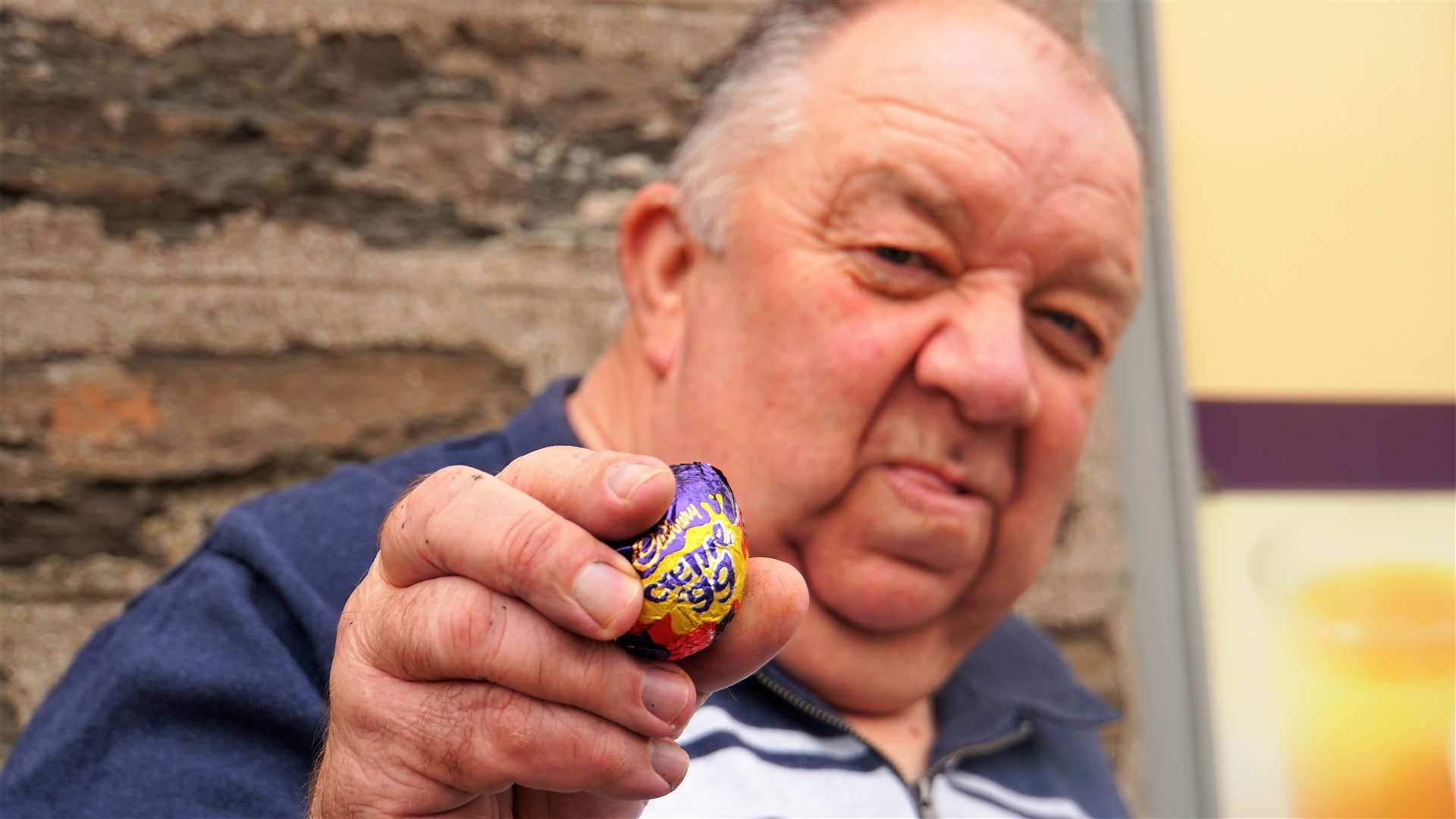 Retired bus driver Sandy Barclay from Thurso found a £5000 winning ticket in a Cadbury's Creme Egg at D&S Henderson's convenience store in Lybster. Picture: DGS
