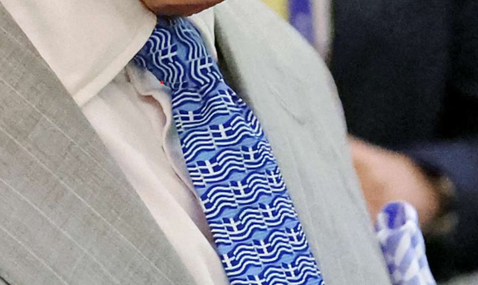 Charles’s tie bore a Greek flag motif (Chris Jackson/PA)