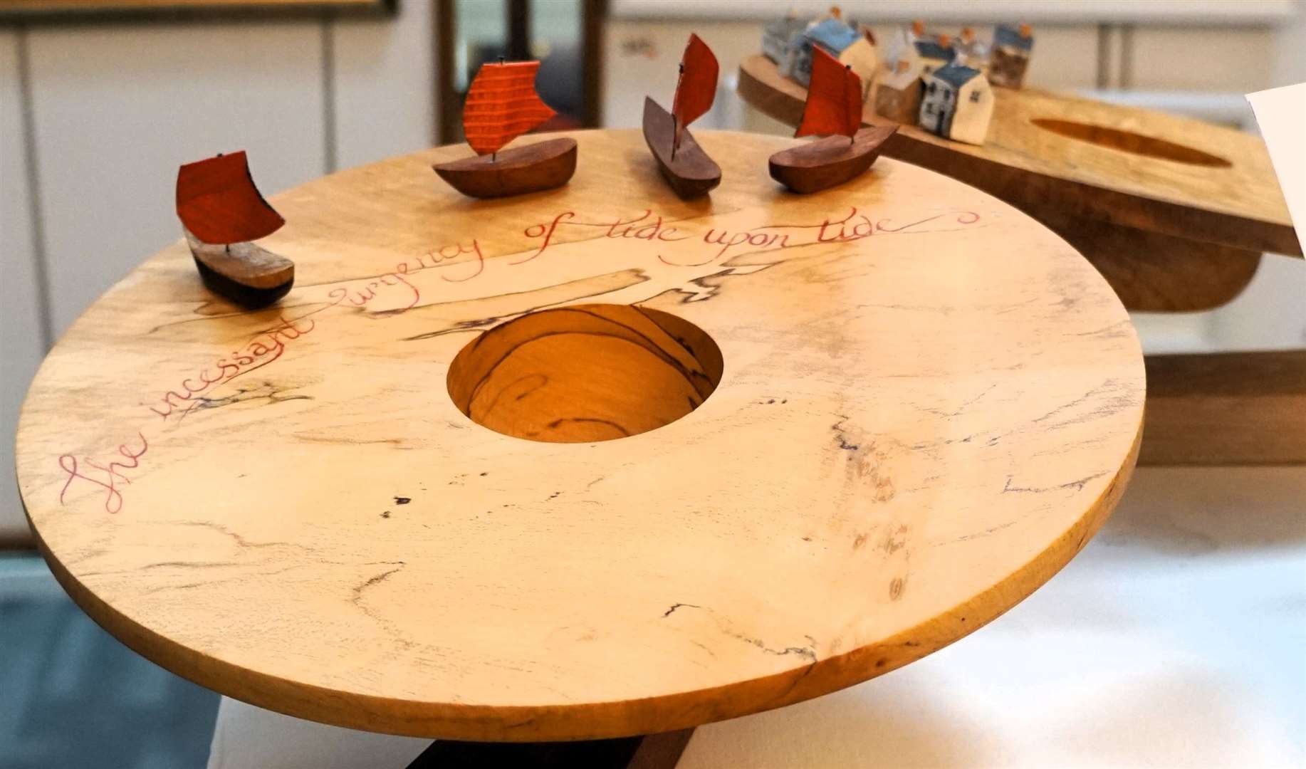 Mick O’Donnell's sculpted from spalted sycamore for these creations. Picture: DGS