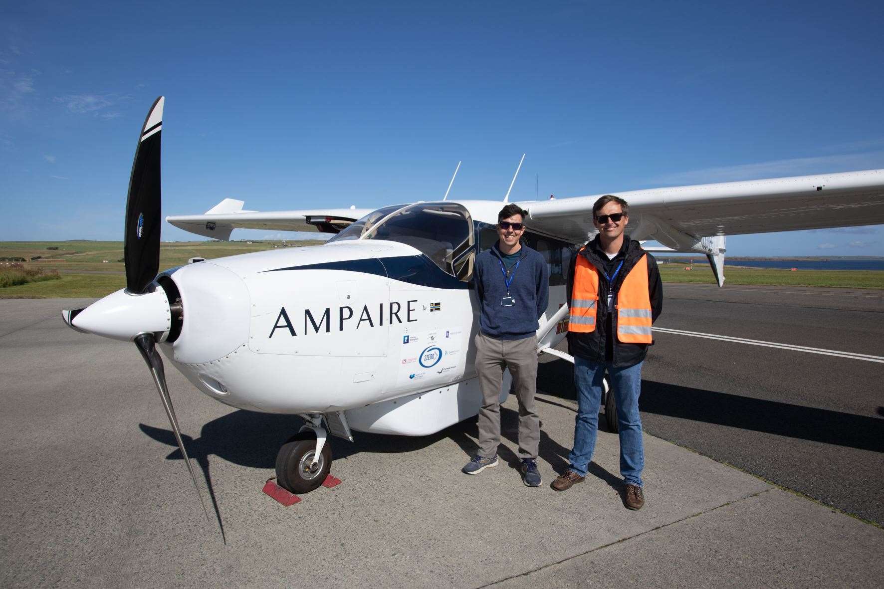 A pioneering hybrid-electric aircraft completed its first trip from Orkney to Caithness. Aviation company Ampaire was running a series of demonstration flights between Kirkwall and Wick John O’Groats Airport that were the first of their kind in the UK. Picture: Colin Keldie