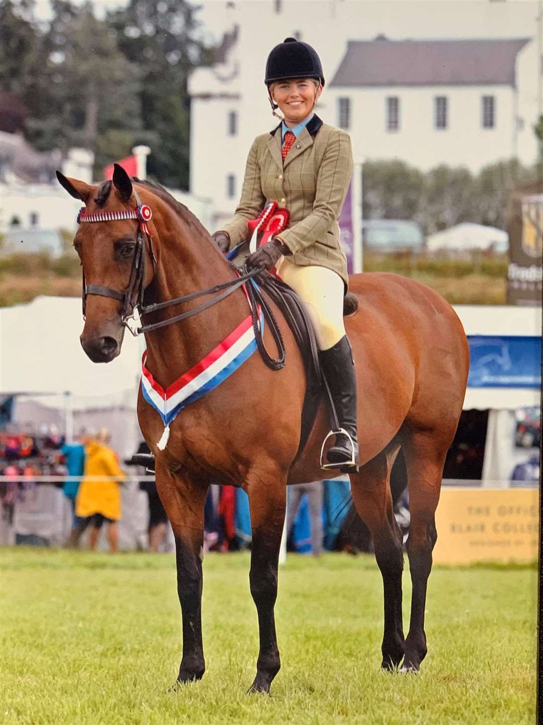 Emma Gunn and Penskyber Mayflower after winning the ridden horse championship at Blair Castle International Horse Trials.