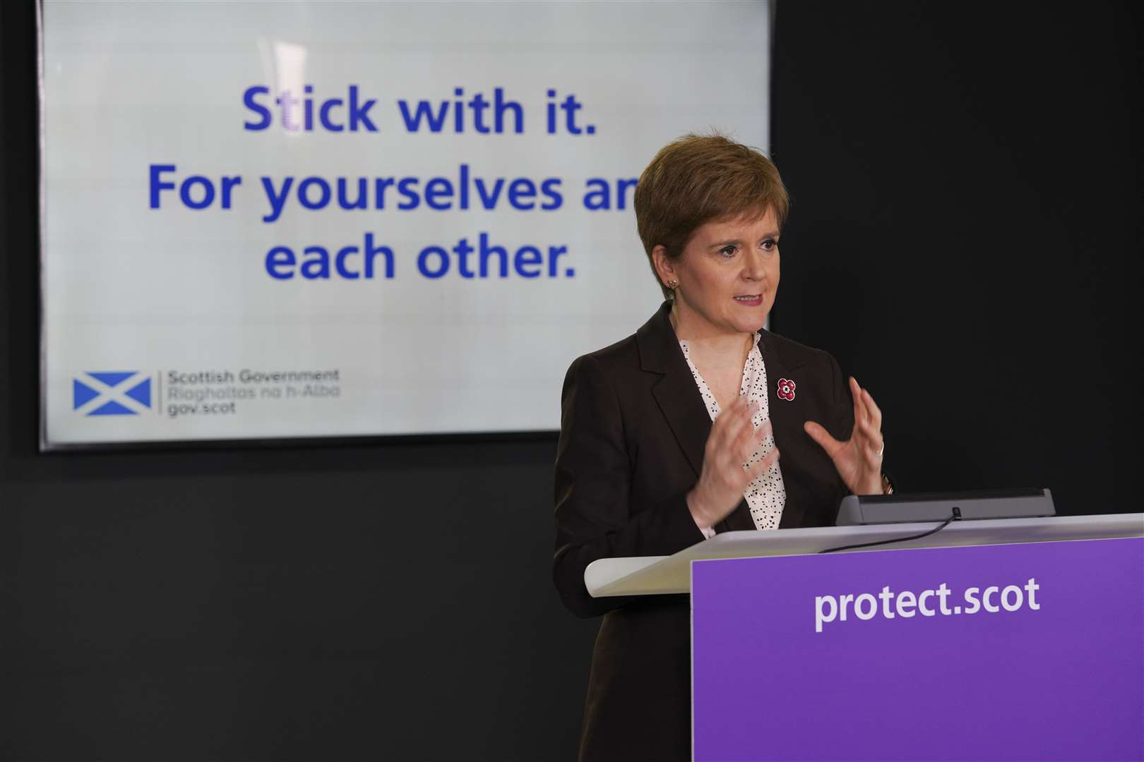 Nicola Sturgeon said that while there are no grounds for complacency there have been some encouraging signs.