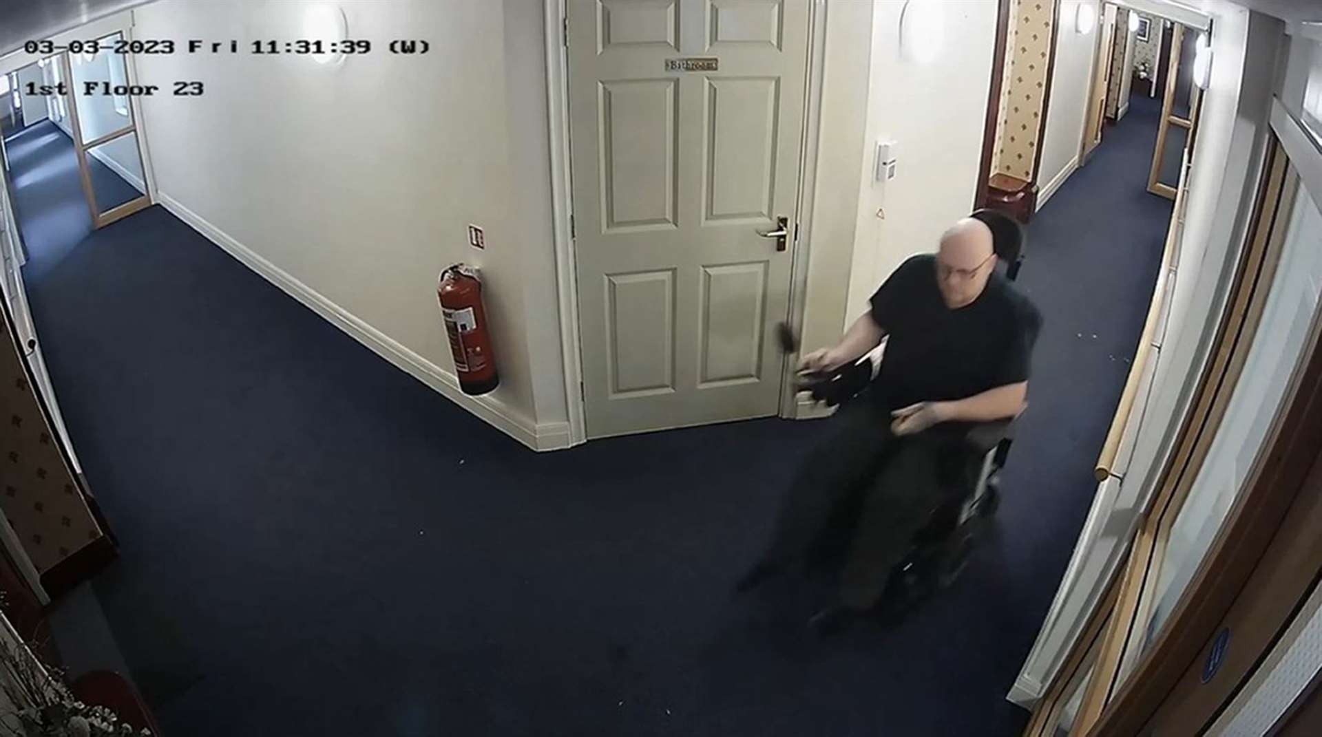 CCTV footage of Stephen Ansbro arriving at the flat of Jane Collinson on March 3 (Durham Police/PA)