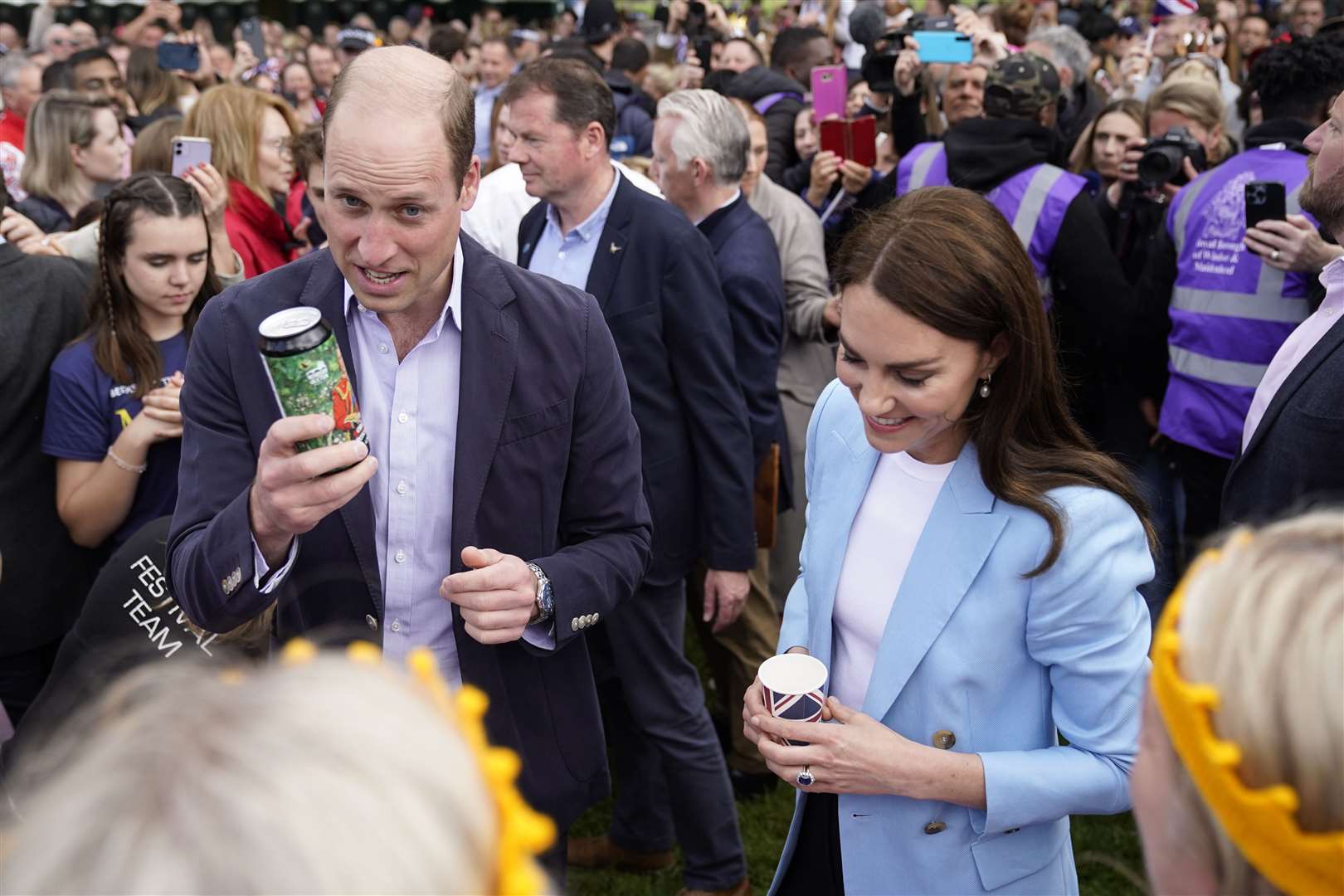 The Prince of Wales was intrigued by a can of Return Of The King coronation ale (Andrew Matthews/PA)
