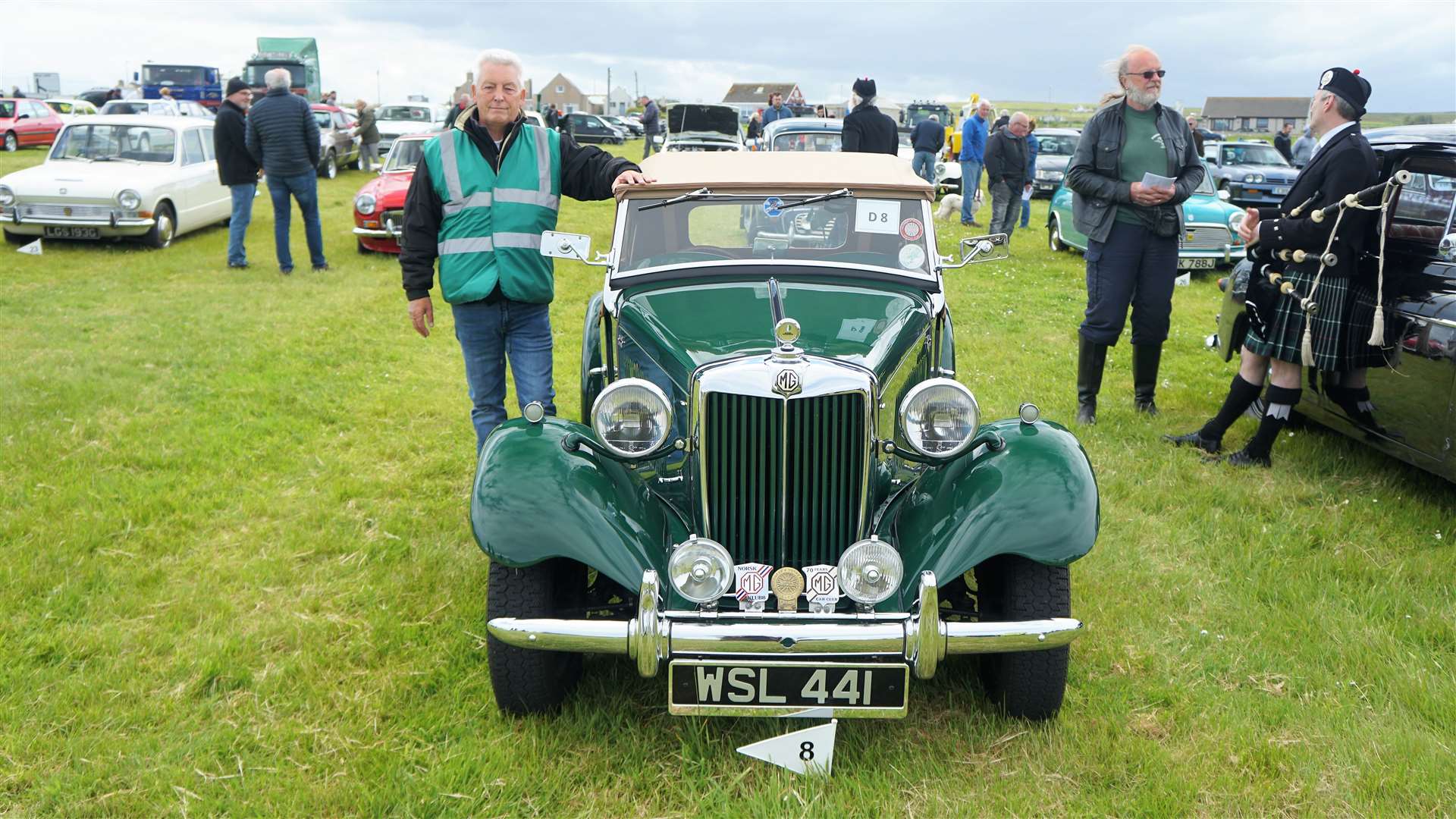 Vice chairman Les Bremner (acting chair for the day) from Halkirk with his 1951 MG TD. Les won top award for Class D – Post War Cars 1946- 1959. Picture: DGS