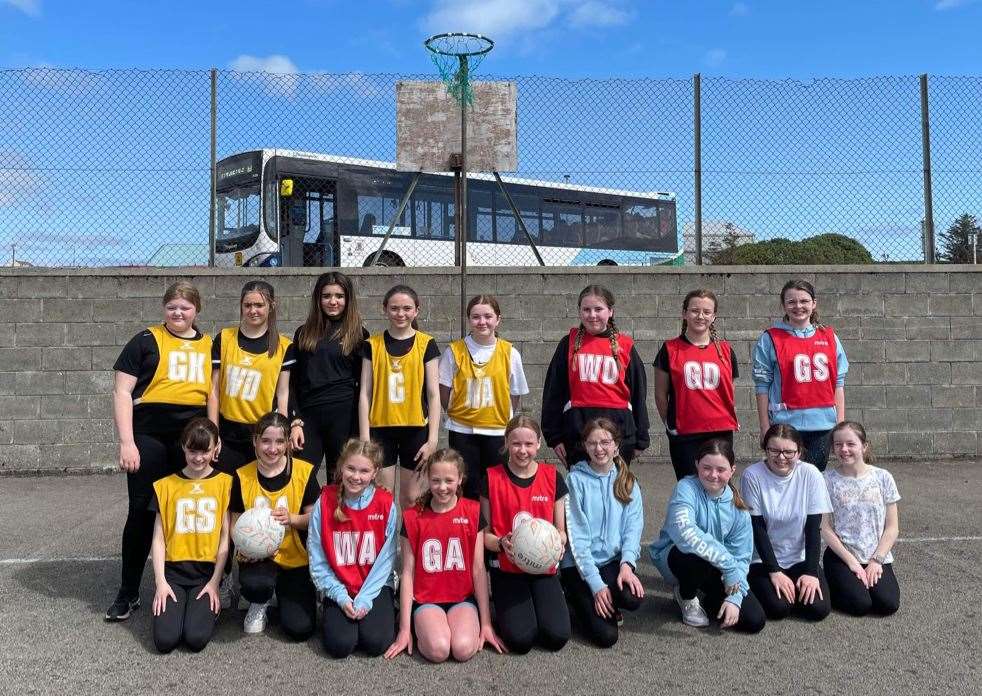 The Thurso team that competed in the S1 netball festival at Stromness Academy.