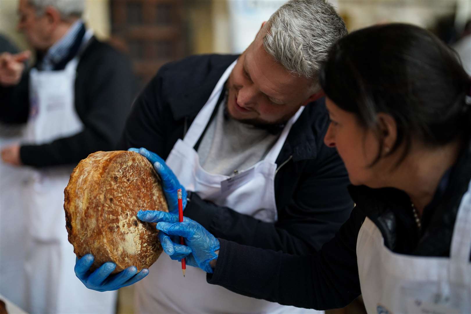 A pie being judged (Jacob King/PA)
