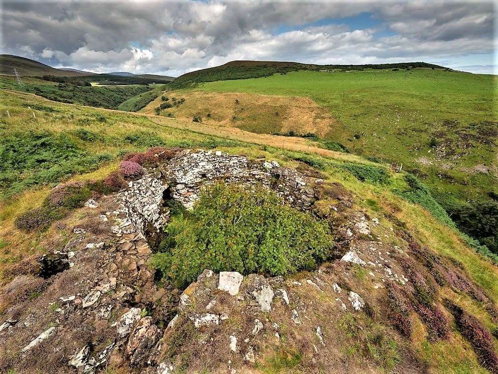 This aerial shot of Ousdale Broch shows how shrubs had invaded the interior before the restoration work was undertaken. Picture: Jim Richardson