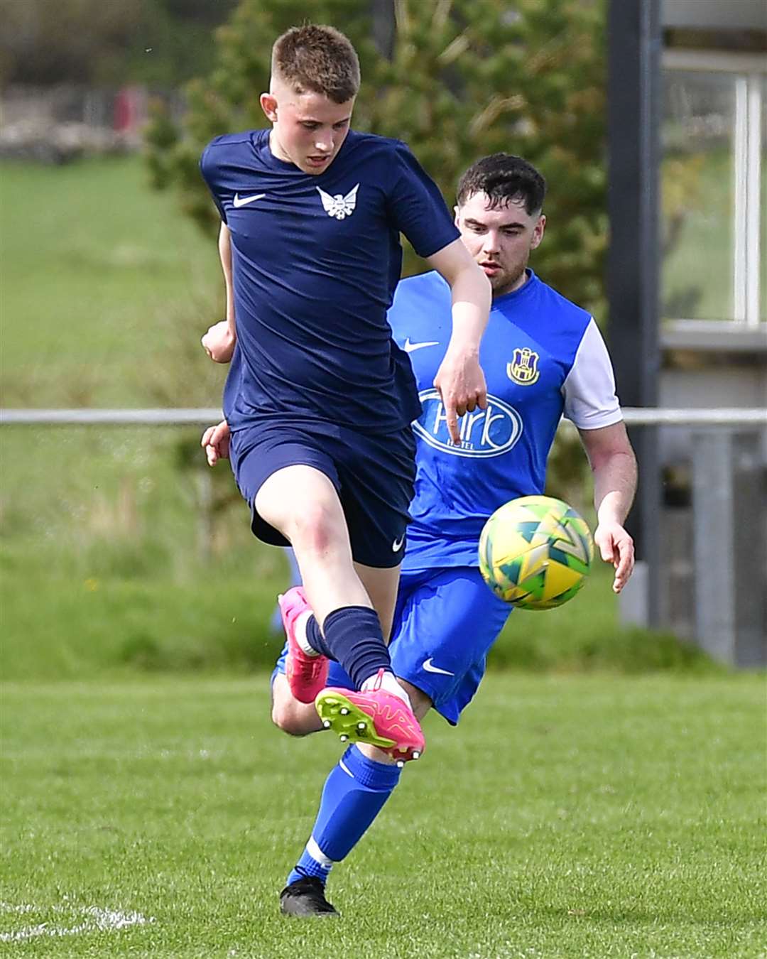 High Ormlie's Liam Bain intercepts the ball. Picture: Mel Roger