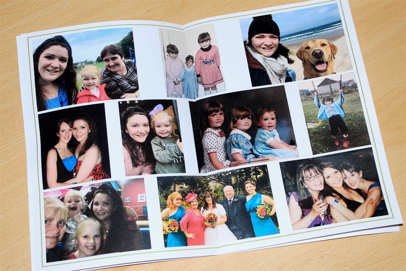 A photo spread from the order of service at the celebration of Marelle's life (published with permission).