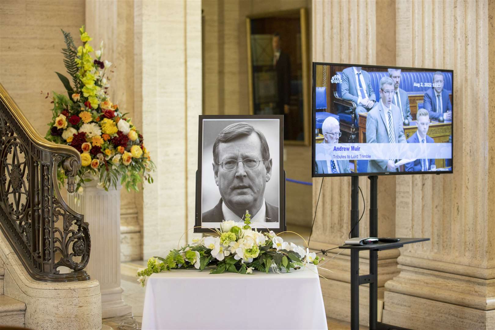 Reconvened Stormont Assembly pays tribute to peace deal architect Lord Trimble