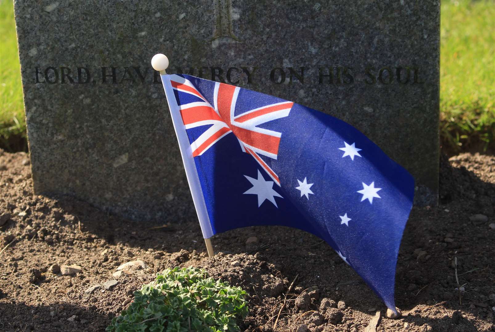 National flag on the grave of one of the Australian servicemen buried at Wick: Flight Sergeant M J Daly, of the Royal Australian Air Force, who died in May 1942 aged 26.