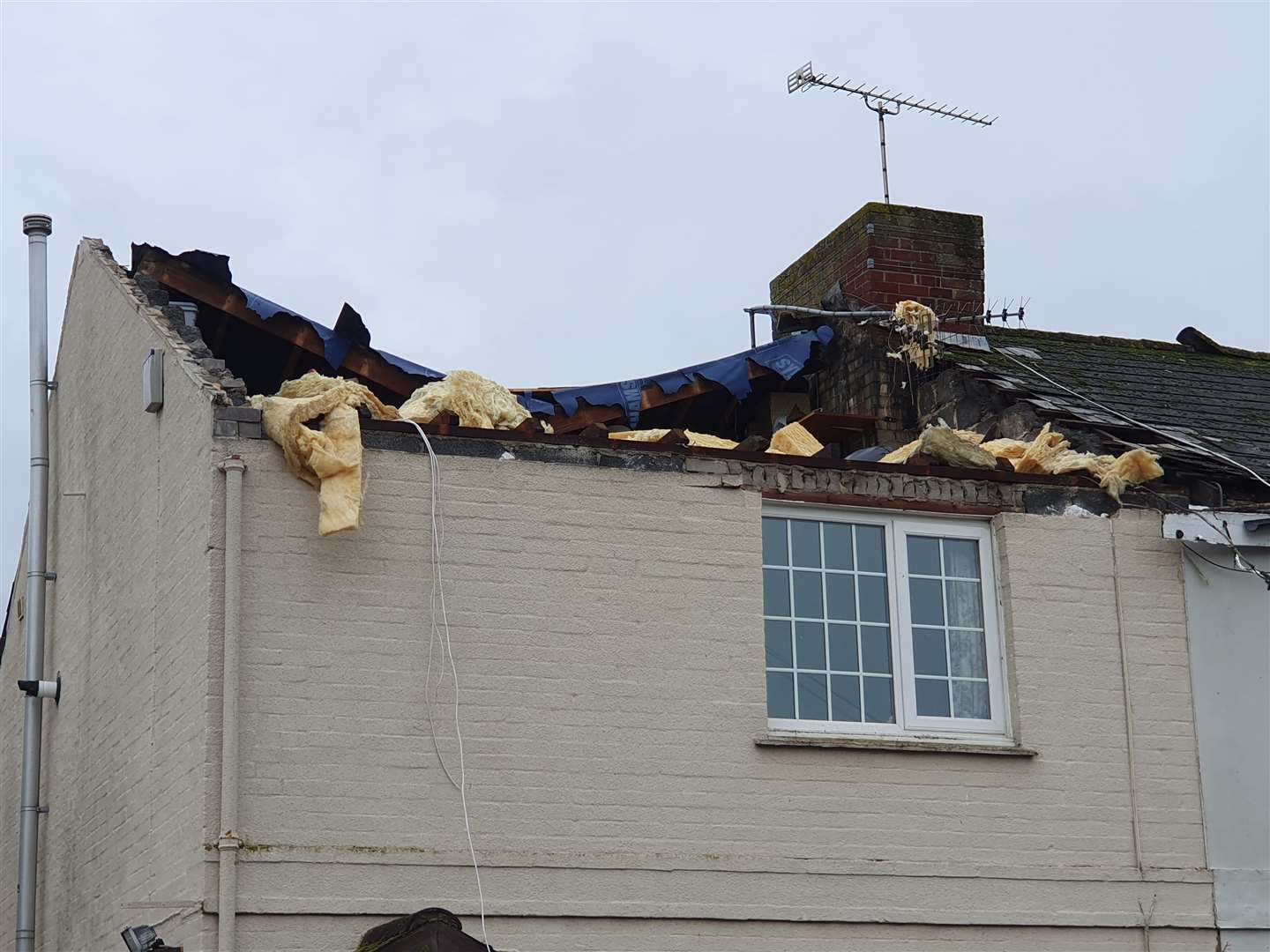 A house in North Street, Littlehampton, had its roof ripped off (Sarah Horton/Torro/PA)
