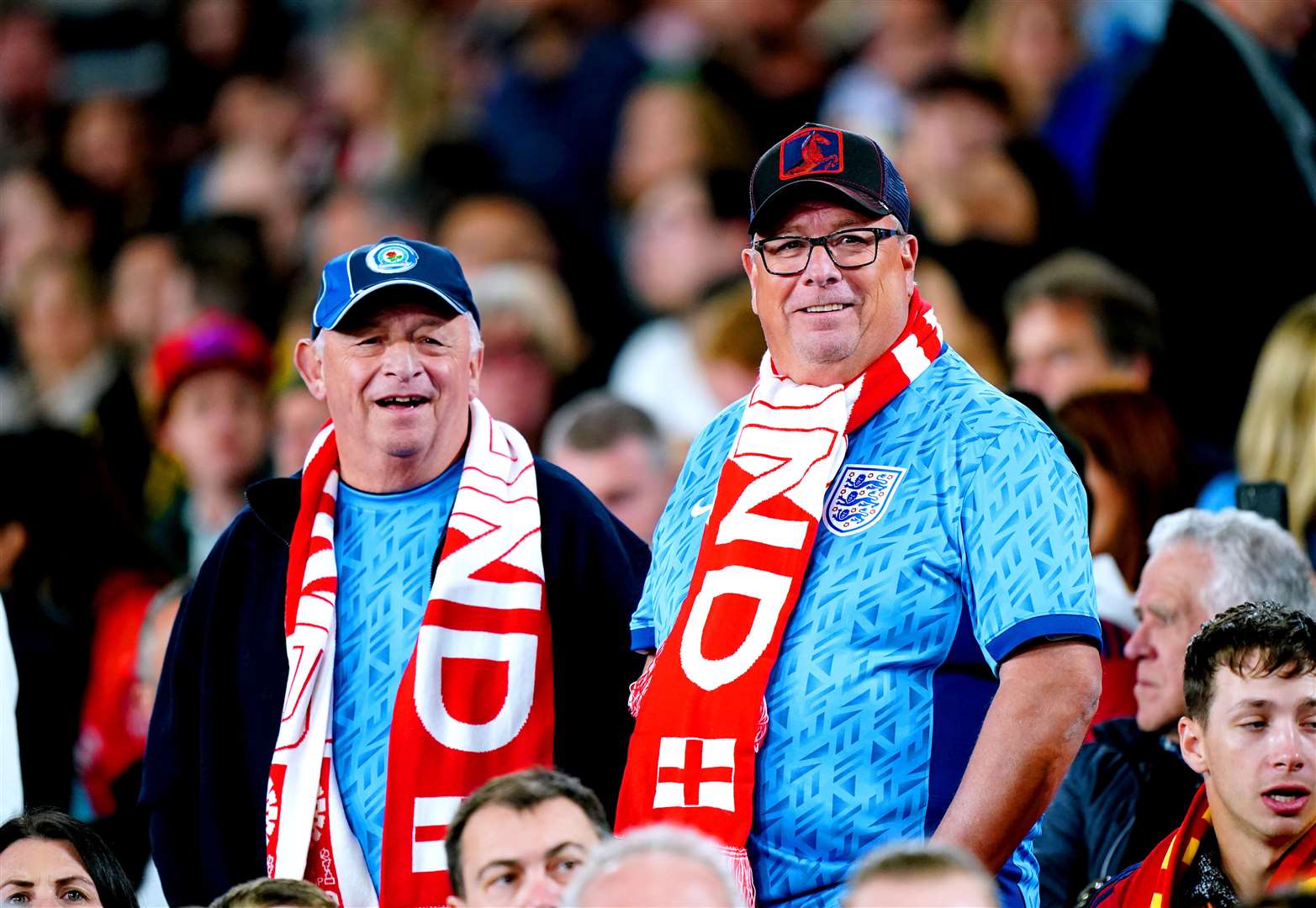 England fans in the stands ahead of the Women’s World Cup final in Sydney (Zac Goodwin/PA)