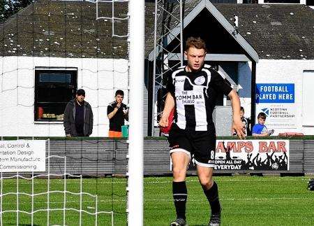 Jack Halliday scored the winner at Lossiemouth. Picture Mel Roger