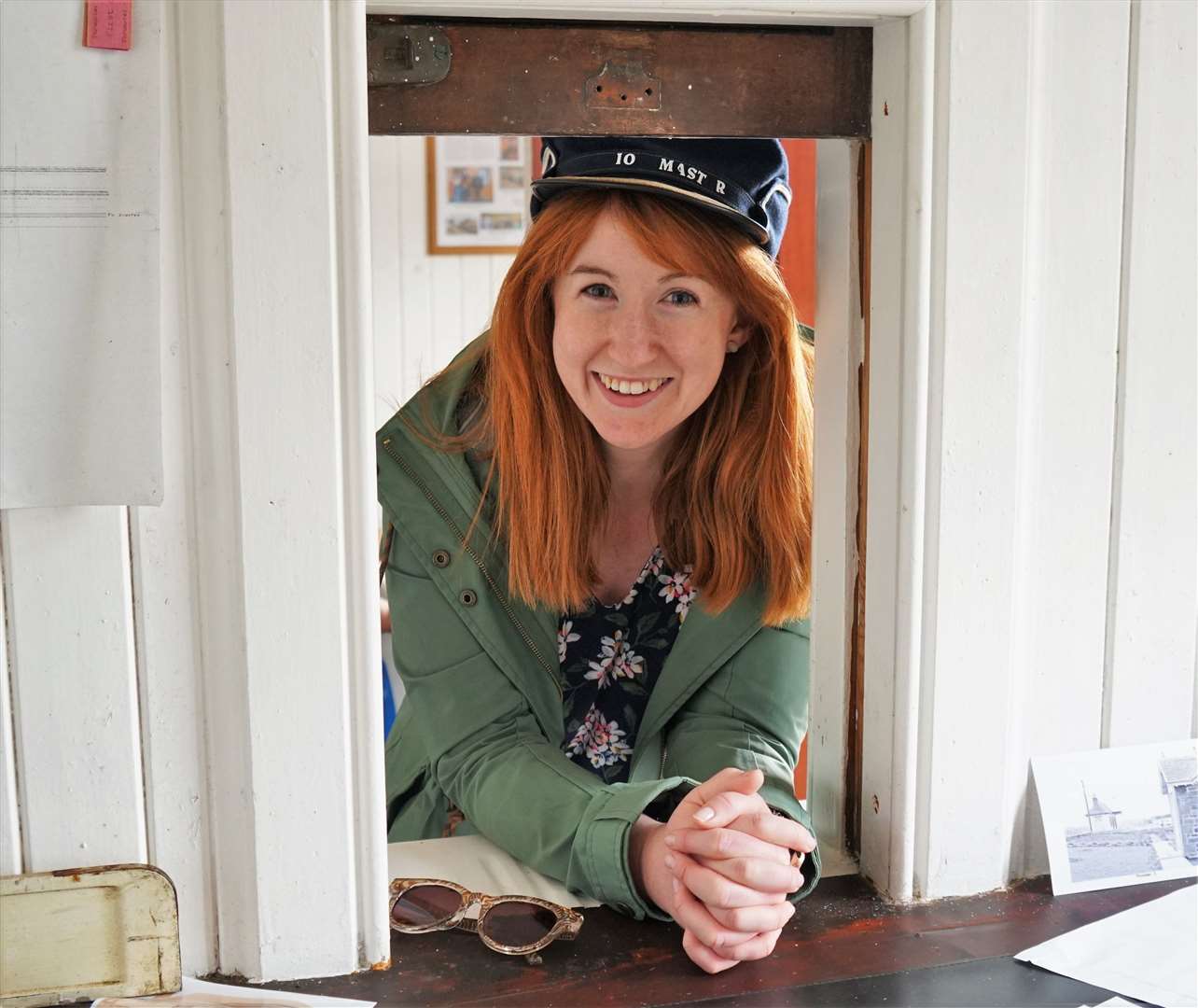 Lynsey Bremner principal teacher at Thrumster and Watten Primary Schools wears the station master's hat. Picture: DGS