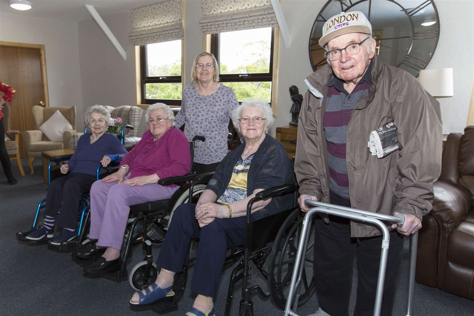Some of those who attend the Laurandy Centre – (from left) Nancy Mackay, Barbara Robertson, Mary Inkster, Marion Swanson and Alistair Taylor. Picture: Robert MacDonald / Northern Studios