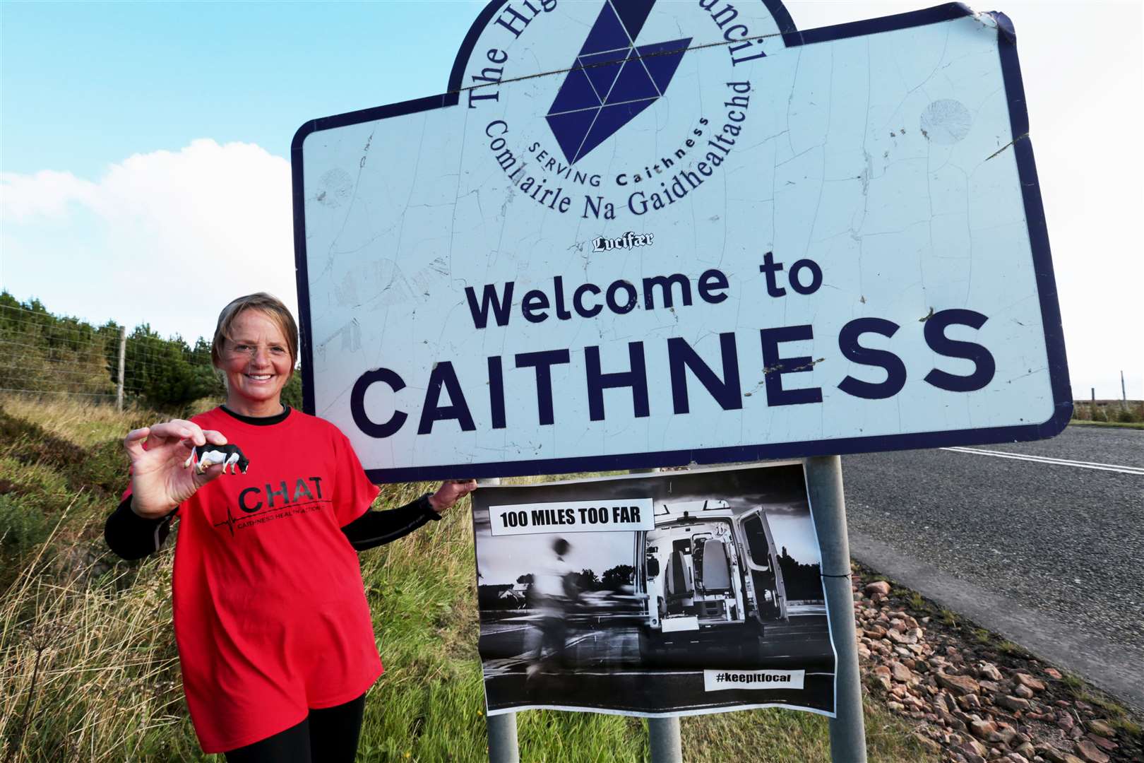 Lorna Stanger from Thurso ran from hospitals in Caithness to Raigmore in Inverness to highlight the lengthy journey patients in the far north face. Picture: Robert MacDonald