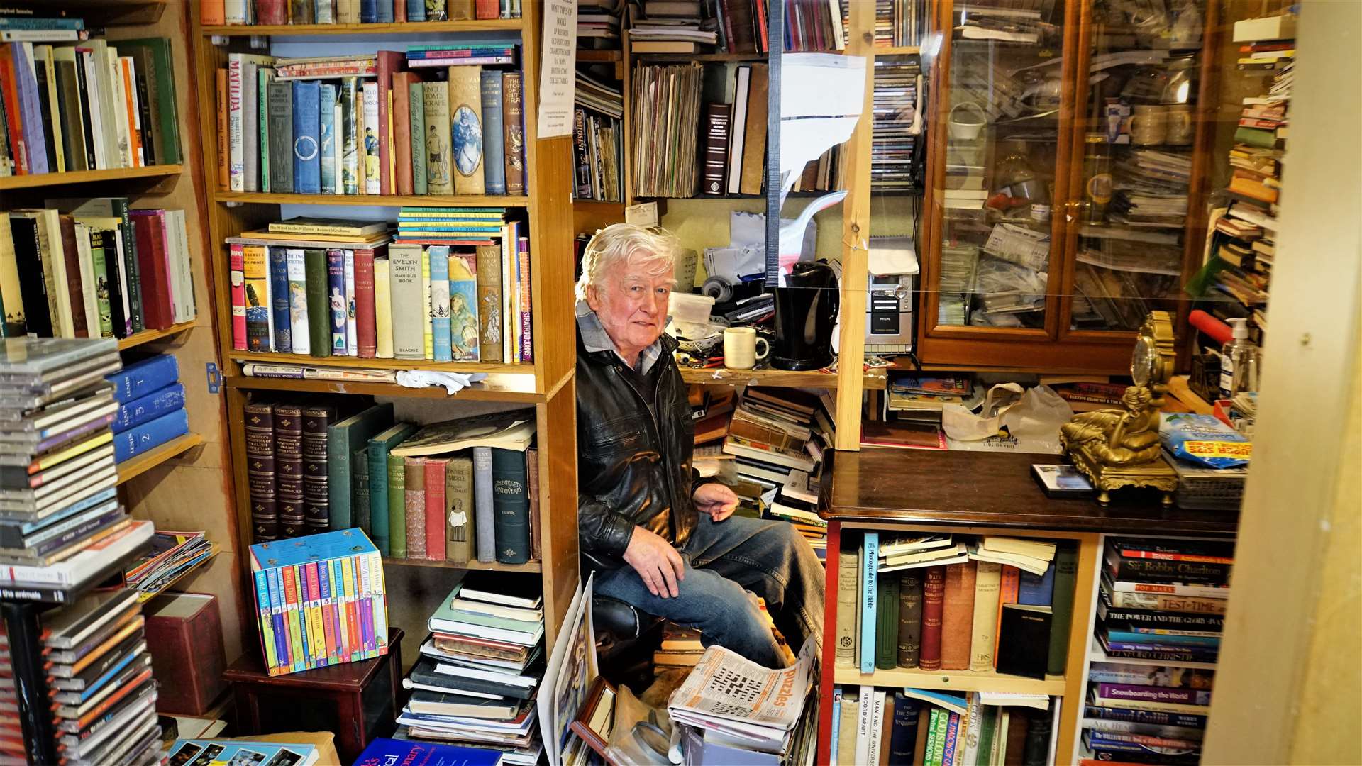 Stan Morrison at Tall Tales bookshop on Grove Lane, Thurso.