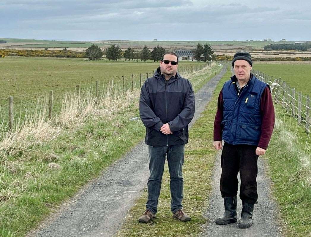 Daniel Hopwood (left) and Tony Shaw joined forces to establish the campaign group against Swarclett Wind Farm. Picture: No to Swarclett