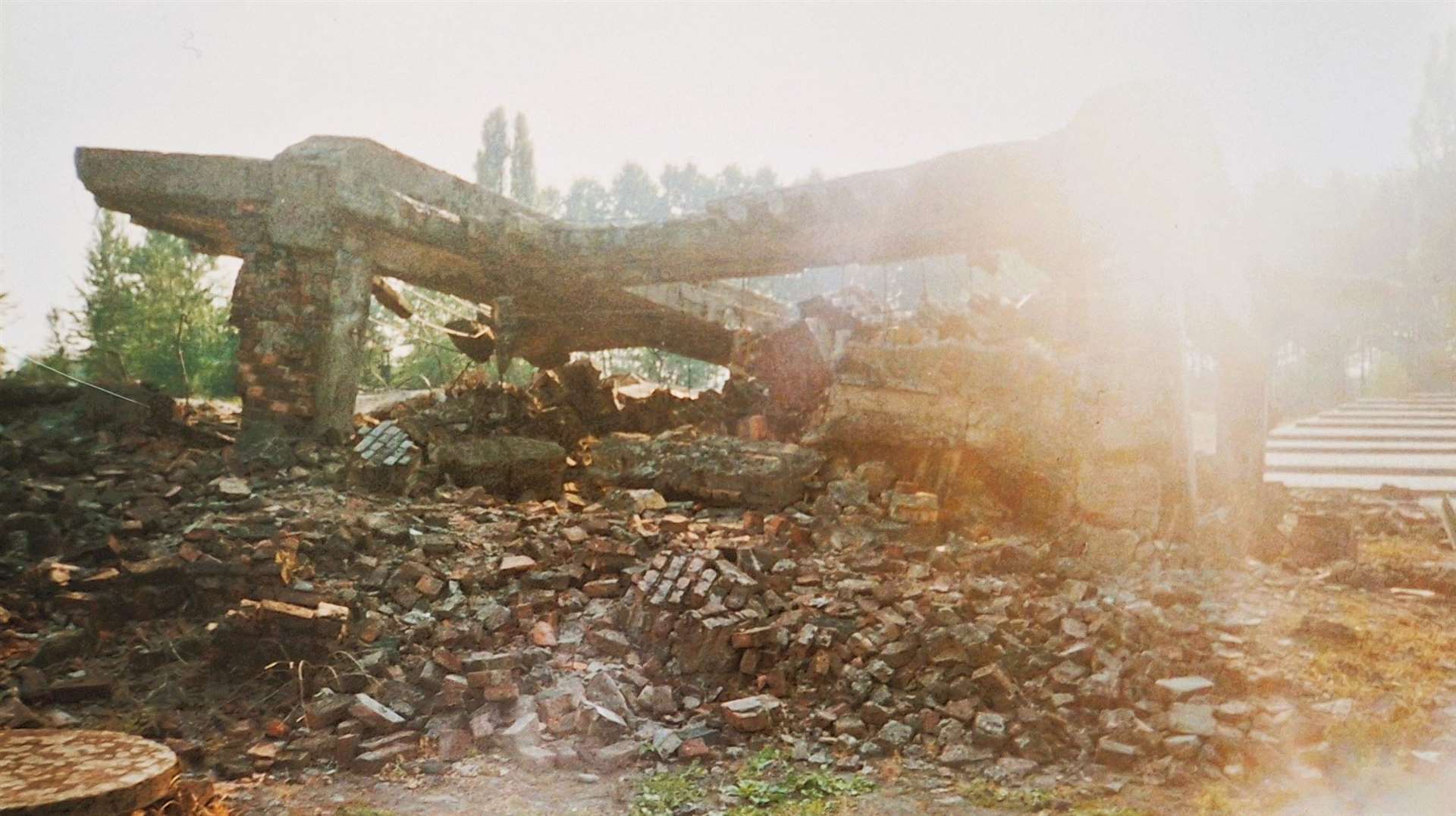 Remains of the gas chamber at Auschwitz where many Jews and gypsies were killed. Picture: DGS