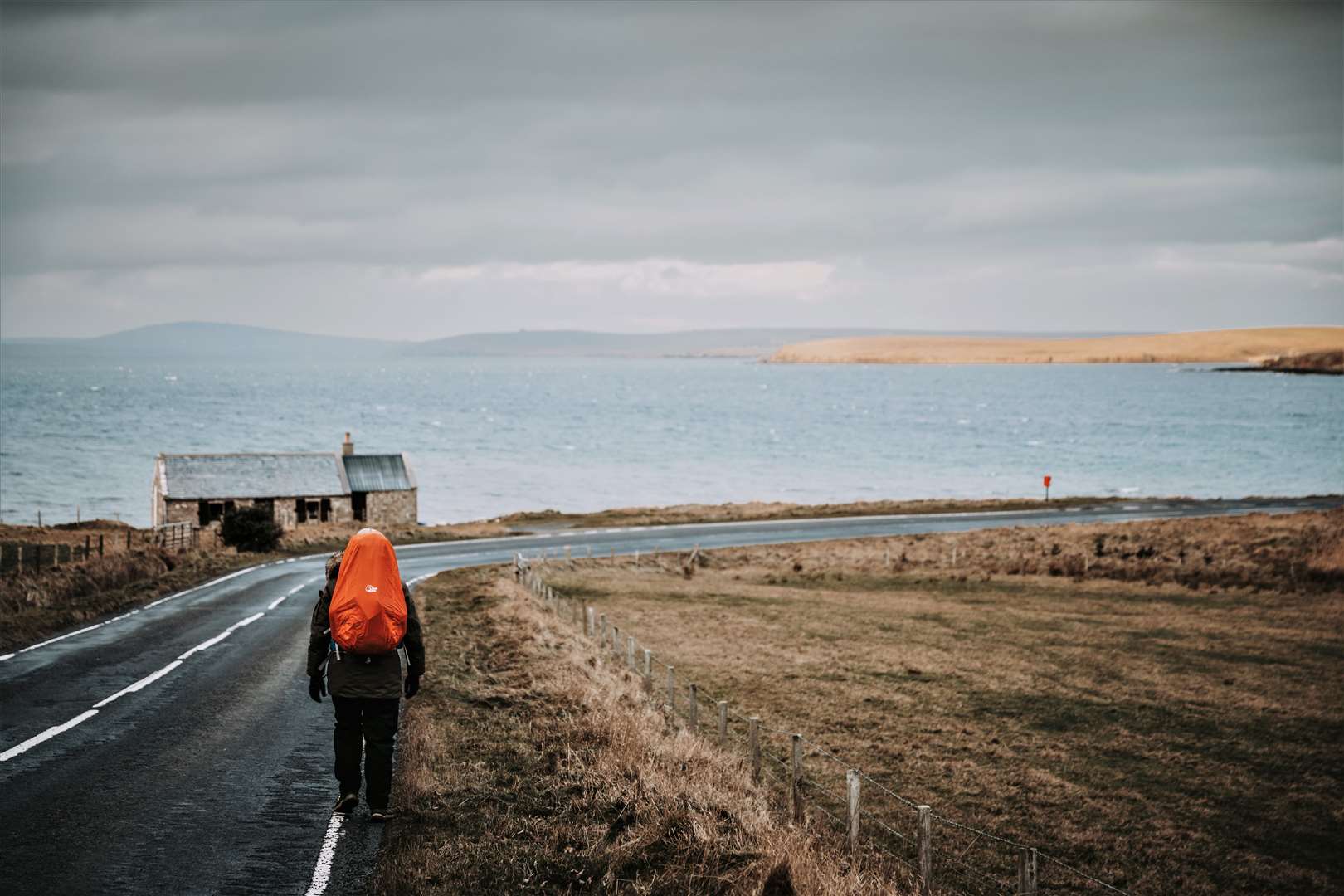 Walking from St Margaret's Hope on the Orkney Islands and heading down towards the first bridge crossing. Picture: Katie Taylor