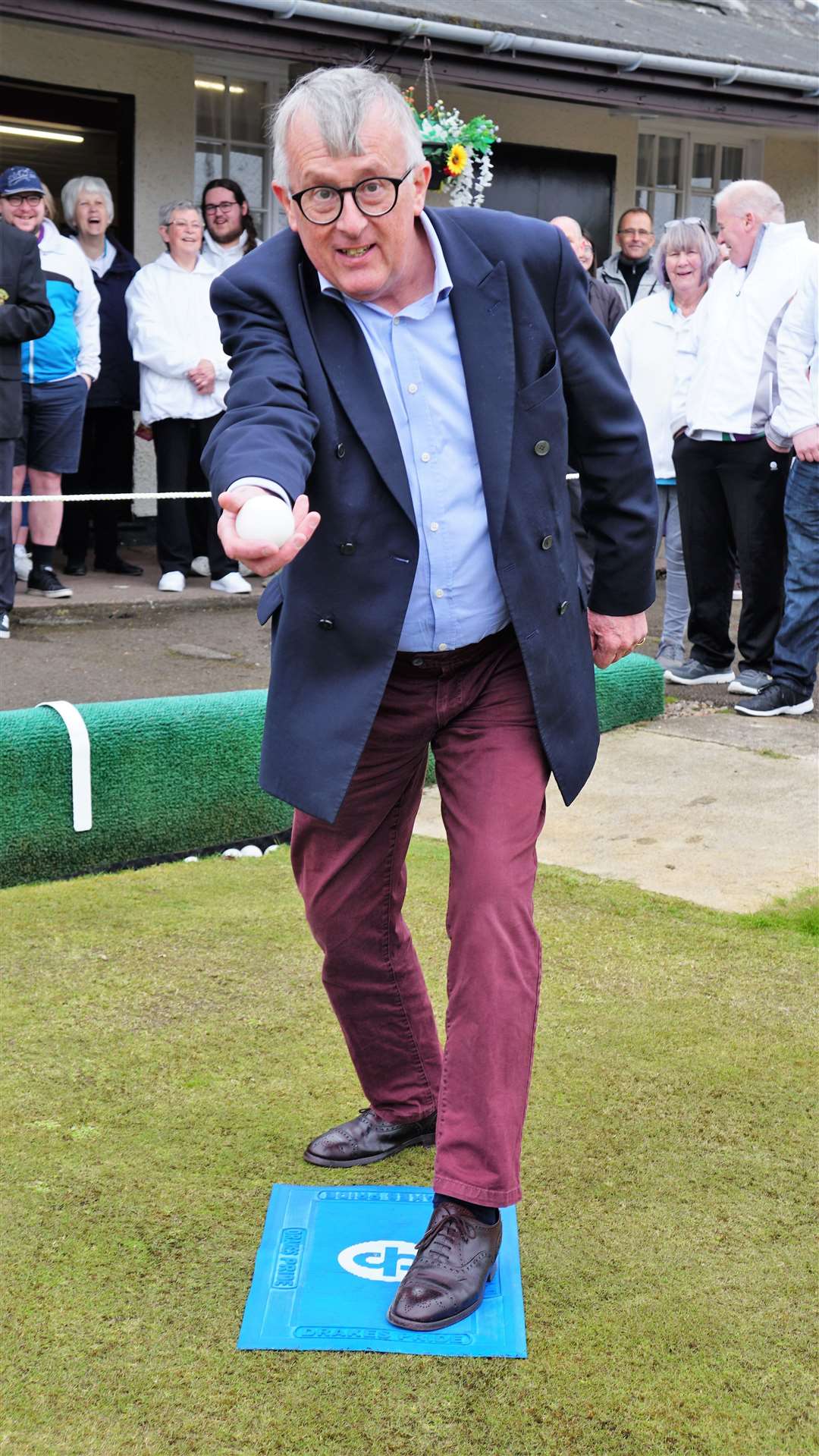 Far north MP Jamie Stone gets ready to throw the jack. 'During a moment of silence on the green today, I felt ever so connected to the bowlers I once knew from my childhood,' he said. Picture: DGS