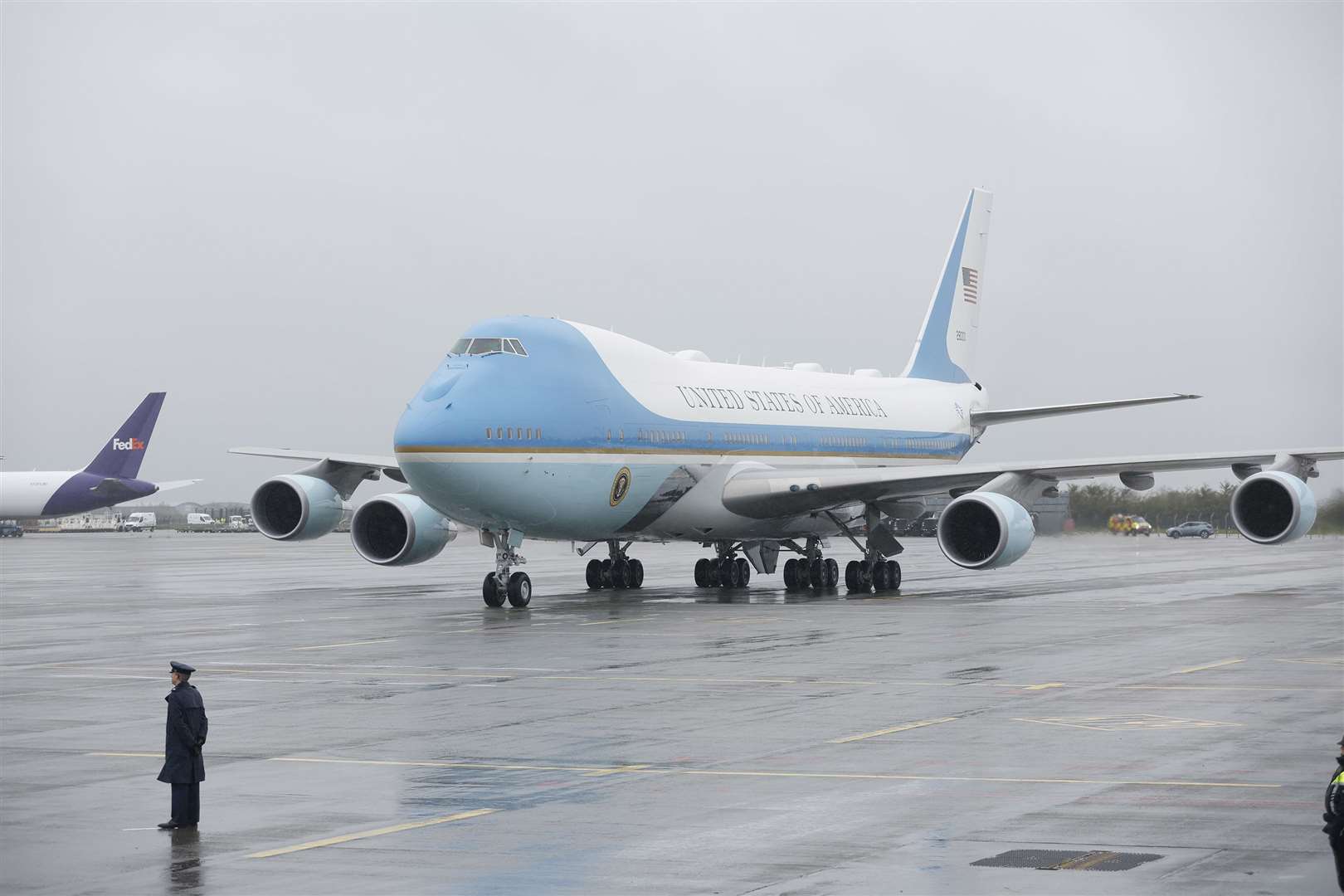 US President Joe Biden arriving on Air Force One at Dublin Airport (Julien Behal/PA)