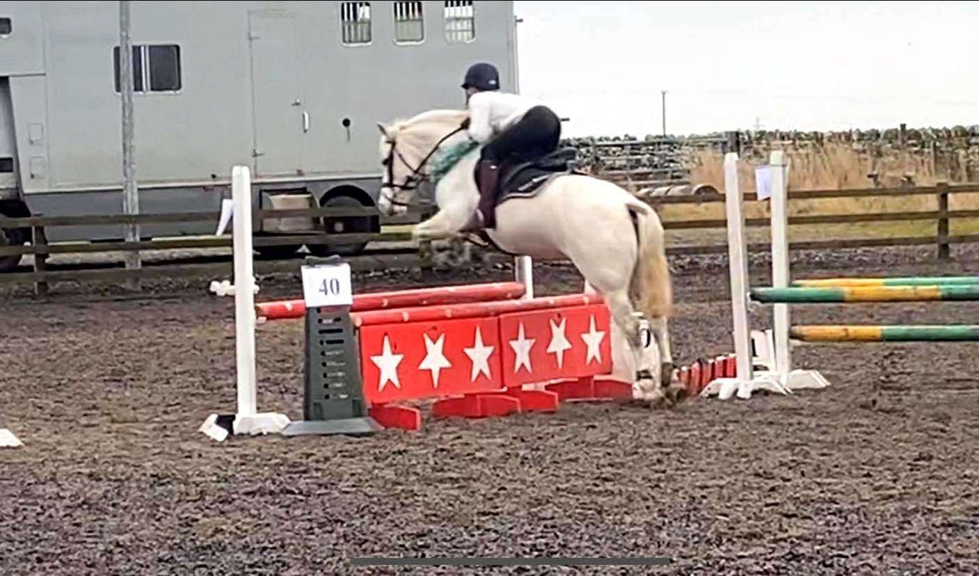 Jess Calder took part in the fun jumping day with two ponies, Bluebell (Coco Bongo) and Boris.