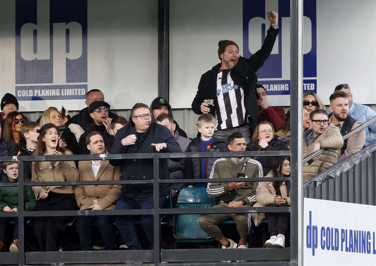 Brian McFadden reacts in the stand (Nigel French/PA)