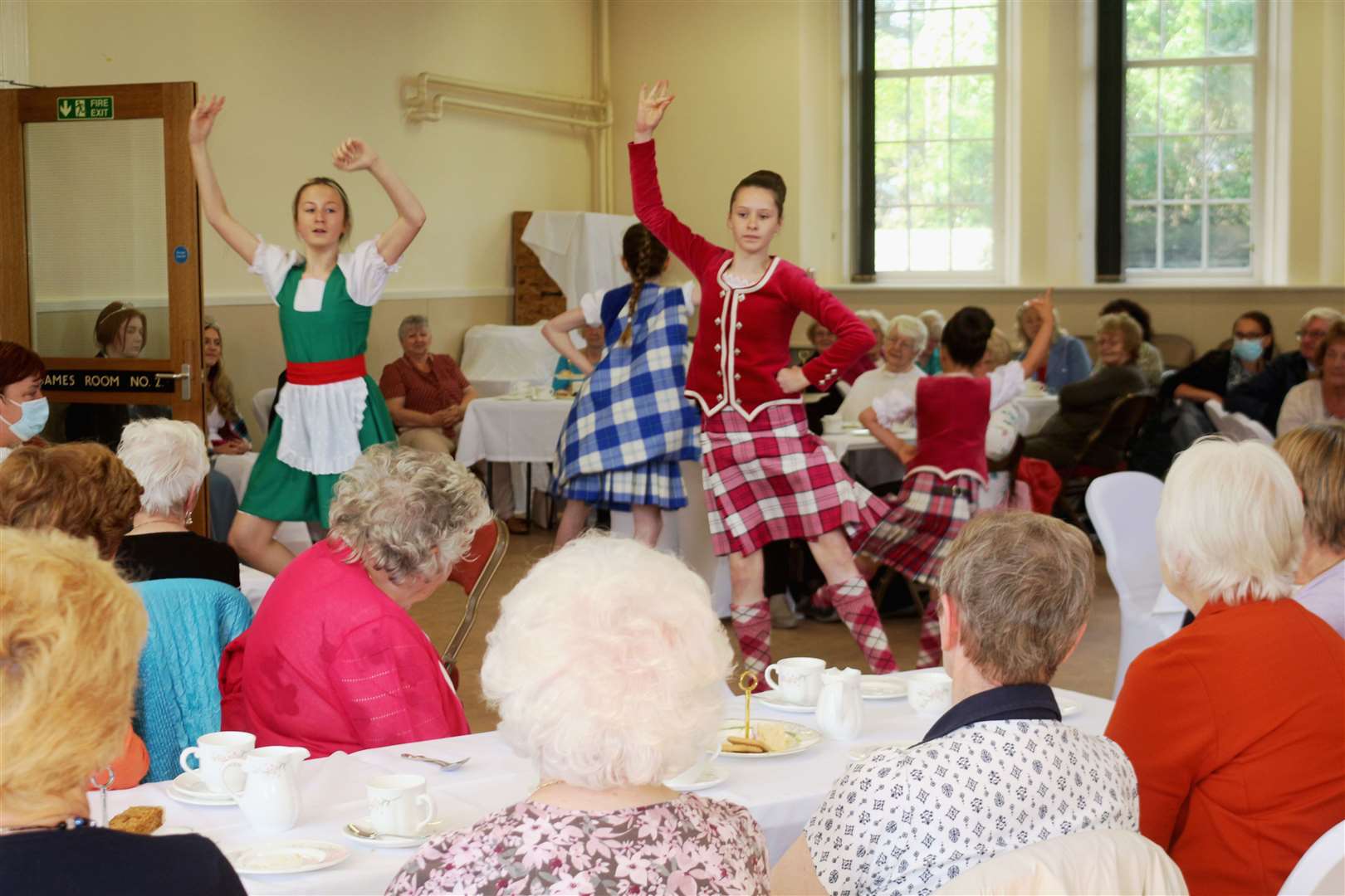 Dancers entertaining the audience at the senior citizens' afternoon tea party. Picture: Eswyl Fell