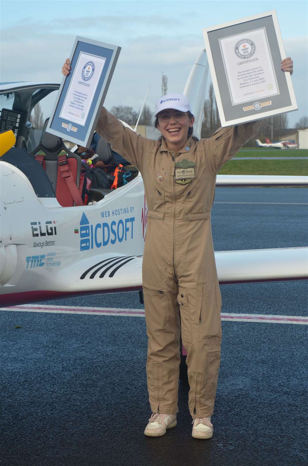 Zara now holds the record for the youngest woman to fly solo around the world.