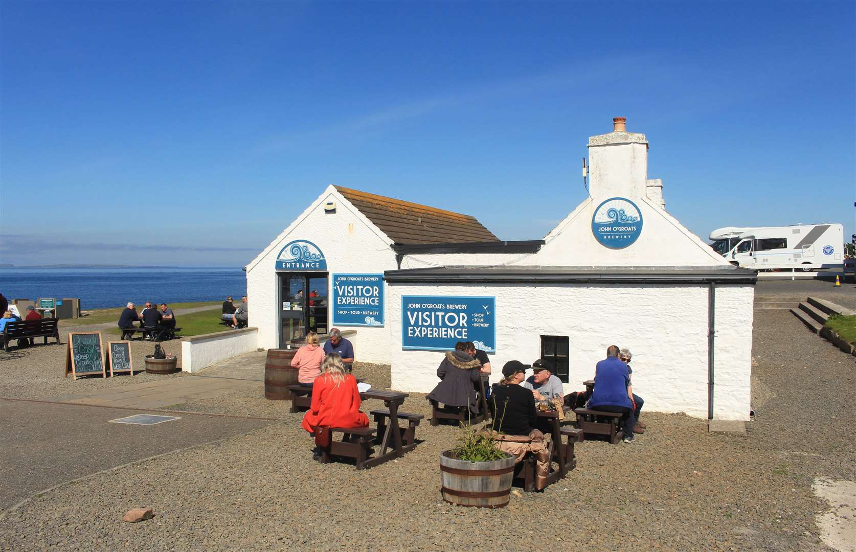 Visitors outside the John O’Groats Brewery last summer. Picture: Alan Hendry