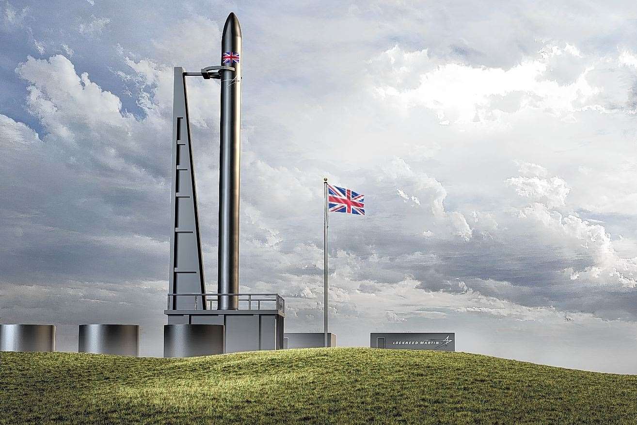 An artist's impression of the new spaceport to be based on the A'Mhoine Peninsula in Sutherland.