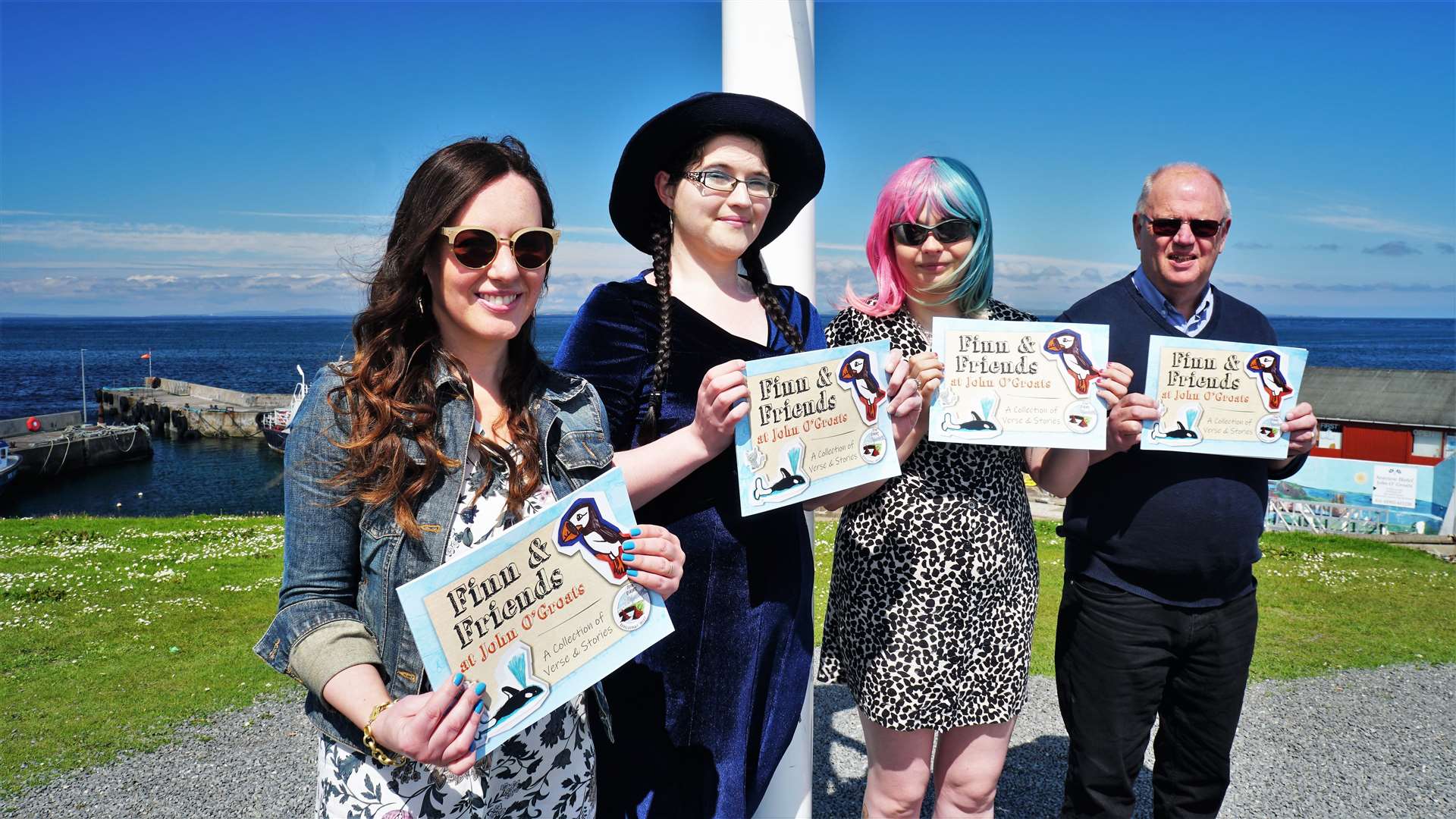 From left: Gail Anthea Brown, Charlotte Platt, Andrea Wotherspoon and Ian Leith at the launch of Finn and Friends at John O'Groats in June. Picture: DGS
